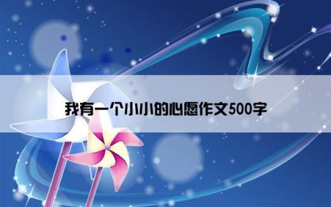 我有一个小小的心愿作文500字
