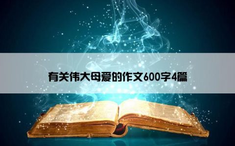 有关伟大母爱的作文600字4篇