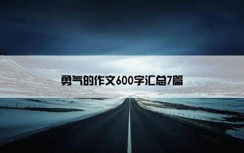 勇气的作文600字汇总7篇