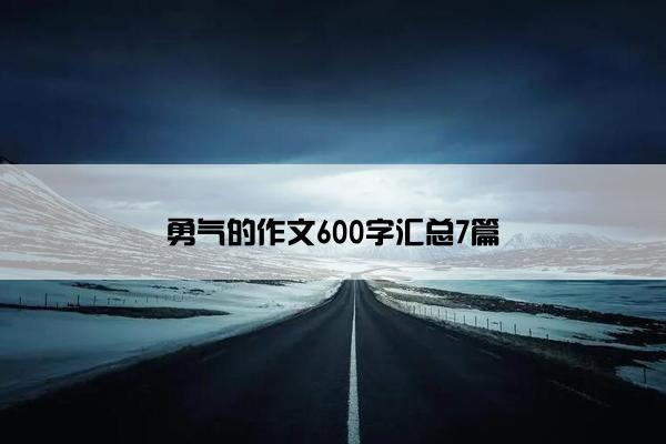 勇气的作文600字汇总7篇