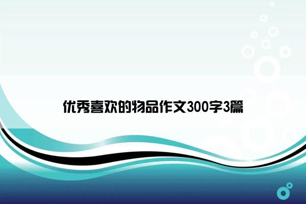 优秀喜欢的物品作文300字3篇