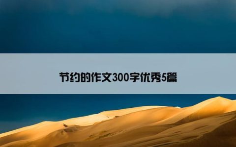 节约的作文300字优秀5篇