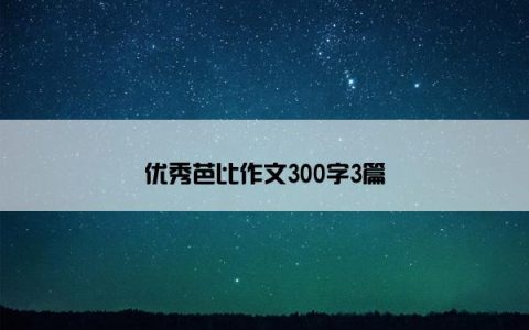 优秀芭比作文300字3篇