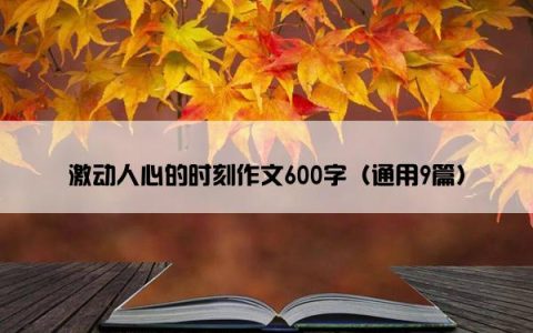 激动人心的时刻作文600字（通用9篇）