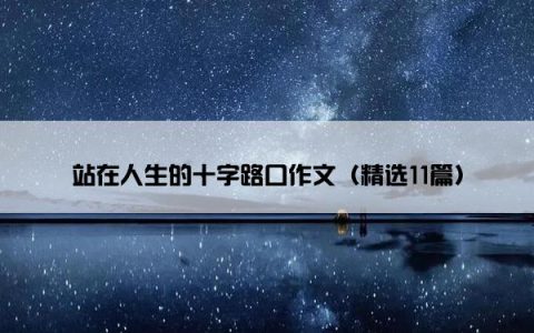 站在人生的十字路口作文（精选11篇）