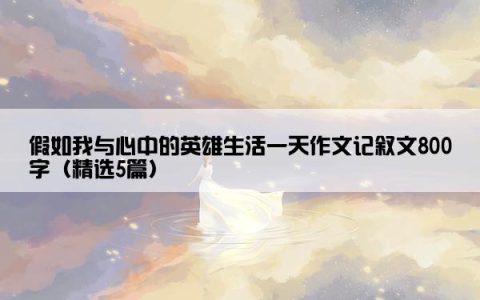 假如我与心中的英雄生活一天作文记叙文800字（精选5篇）