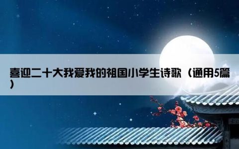 喜迎二十大我爱我的祖国小学生诗歌（通用5篇）