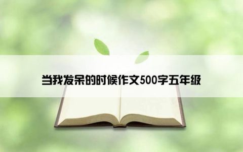 当我发呆的时候作文500字五年级