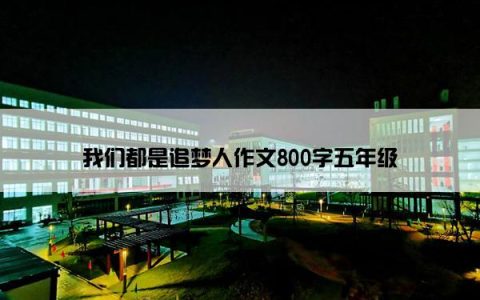 我们都是追梦人作文800字五年级