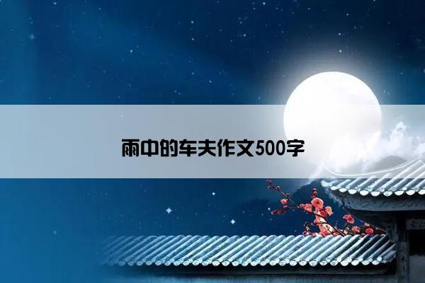 雨中的车夫作文500字