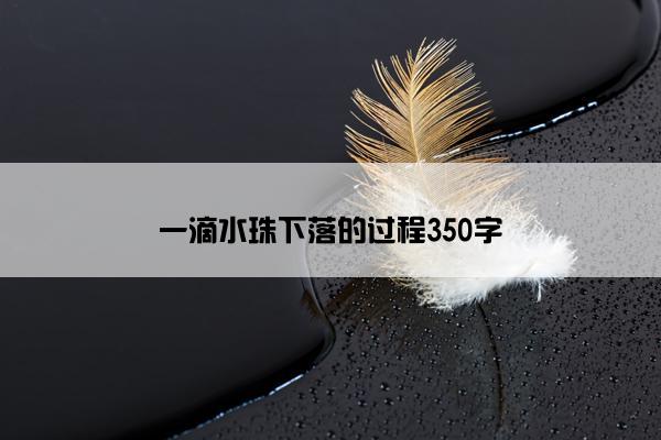 一滴水珠下落的过程350字