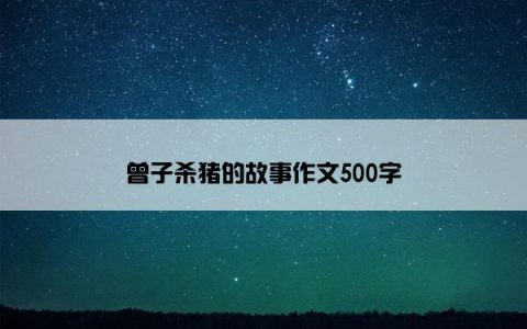 曾子杀猪的故事作文500字