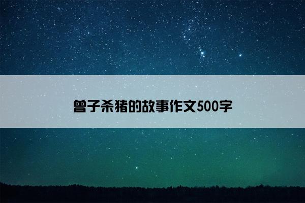 曾子杀猪的故事作文500字