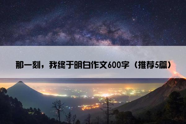 那一刻，我终于明白作文600字（推荐5篇）