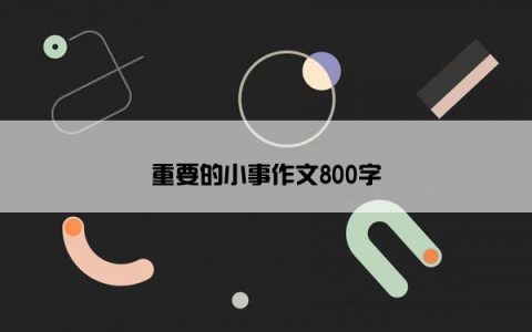 重要的小事作文800字