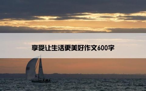 享受让生活更美好作文600字