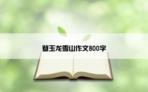 登玉龙雪山作文800字