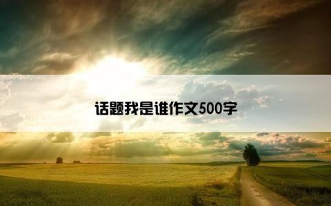 话题我是谁作文500字