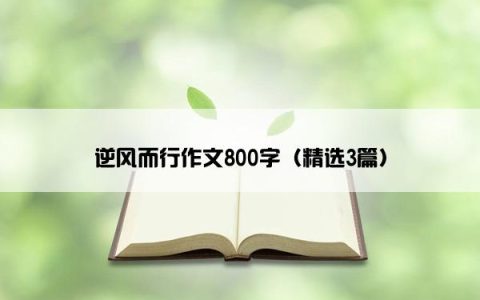 逆风而行作文800字（精选3篇）