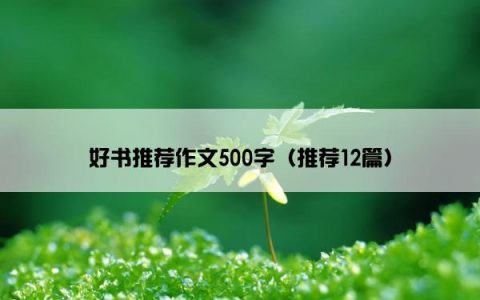 好书推荐作文500字（推荐12篇）