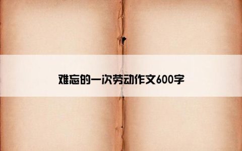难忘的一次劳动作文600字