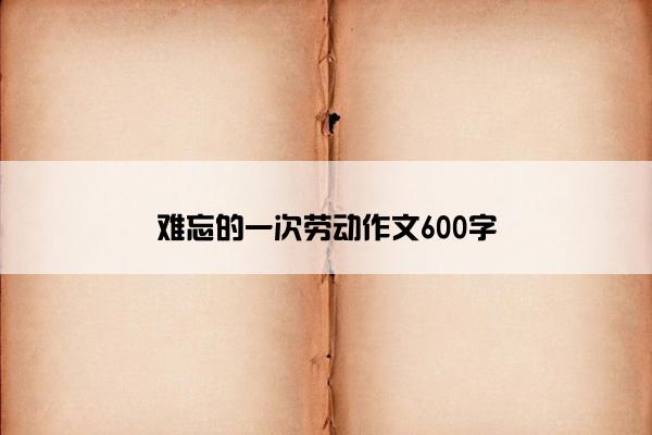 难忘的一次劳动作文600字