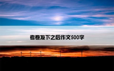 考卷发下之后作文500字