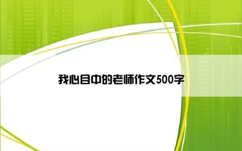 我心目中的老师作文500字