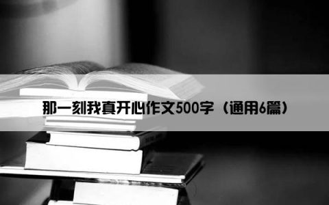 那一刻我真开心作文500字（通用6篇）