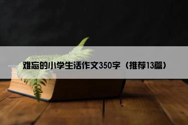 难忘的小学生活作文350字（推荐13篇）