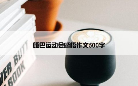 哑巴运动会感悟作文500字