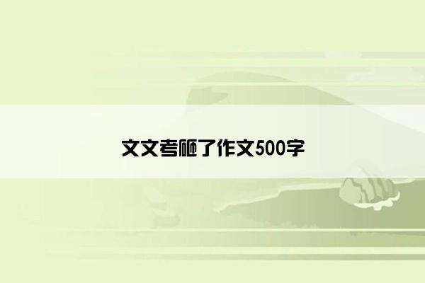 文文考砸了作文500字