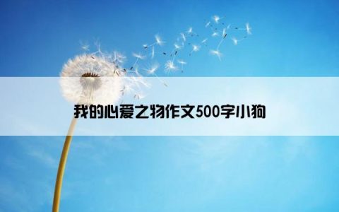 我的心爱之物作文500字小狗