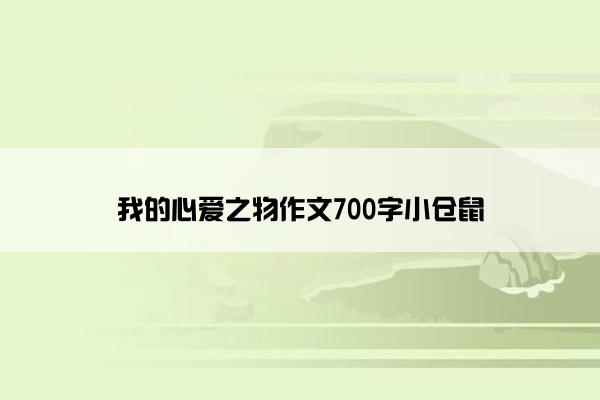 我的心爱之物作文700字小仓鼠