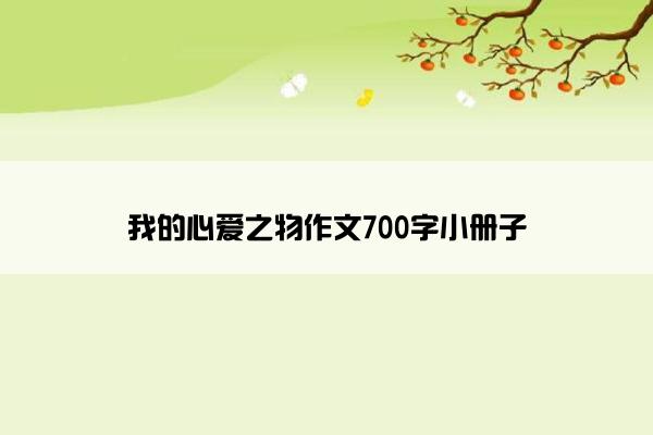 我的心爱之物作文700字小册子