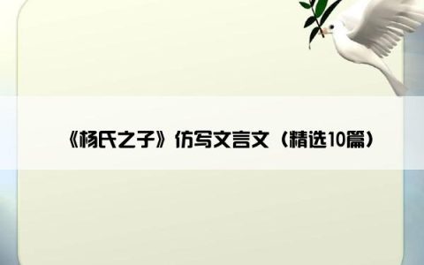 《杨氏之子》仿写文言文（精选10篇）