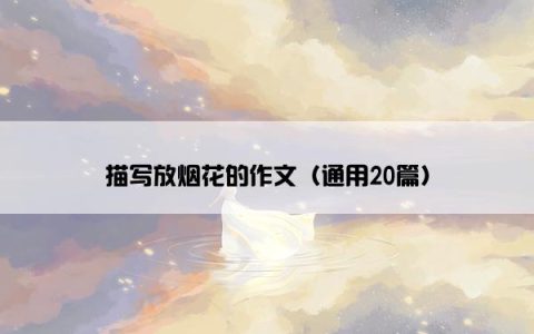 描写放烟花的作文（通用20篇）