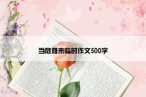 当危难来临时作文500字