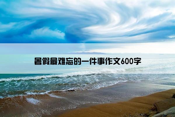 暑假最难忘的一件事作文600字