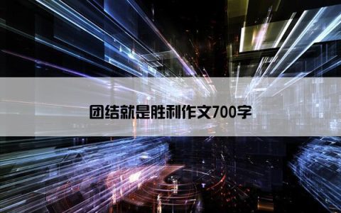 团结就是胜利作文700字
