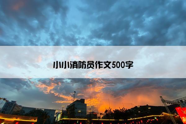 小小消防员作文500字