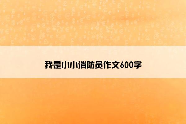 我是小小消防员作文600字