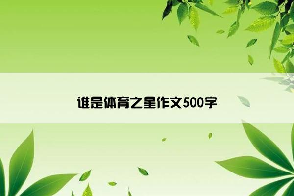 谁是体育之星作文500字