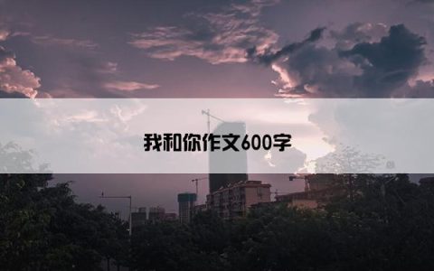 我和你作文600字