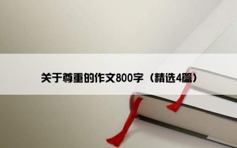 关于尊重的作文800字（精选4篇）