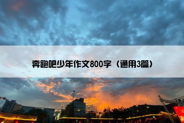 奔跑吧少年作文800字（通用3篇）