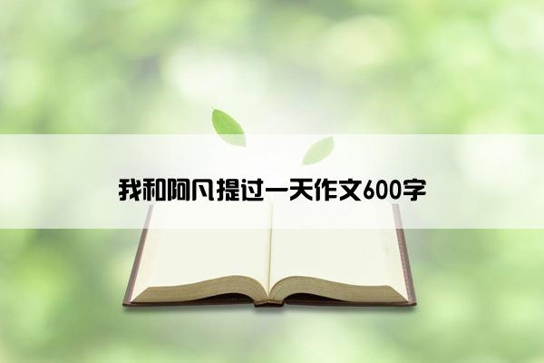 我和阿凡提过一天作文600字