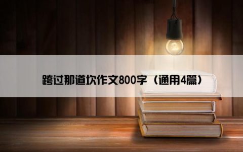 跨过那道坎作文800字（通用4篇）