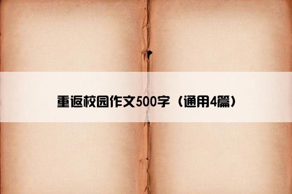 重返校园作文500字（通用4篇）