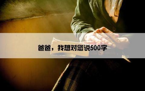 爸爸，我想对您说500字